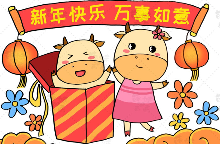 新年装饰画图片【新年装饰画图片又简单又好看】