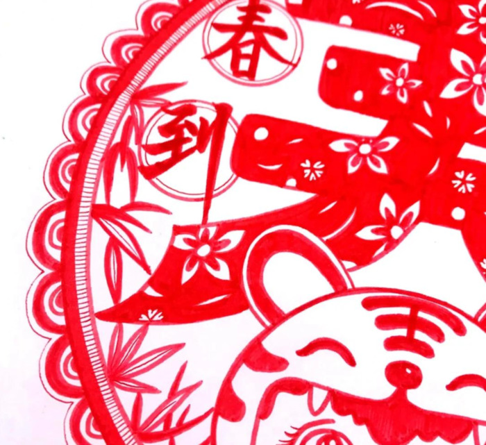 春天的剪纸贴画【春天来了手工剪贴画】