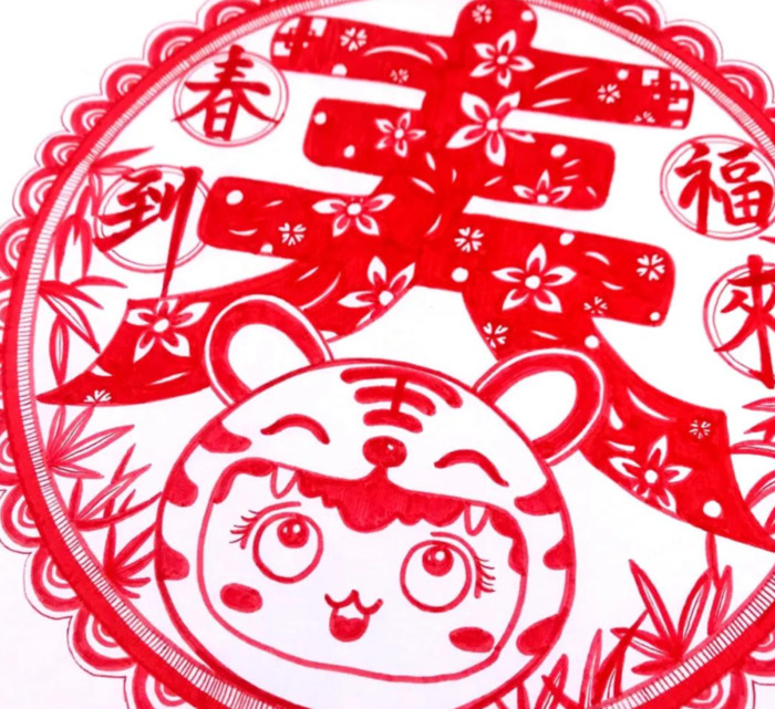 春天的剪纸贴画【春天来了手工剪贴画】