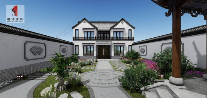 家庭庭院景观设计效果图【中式庭院设计平面图】