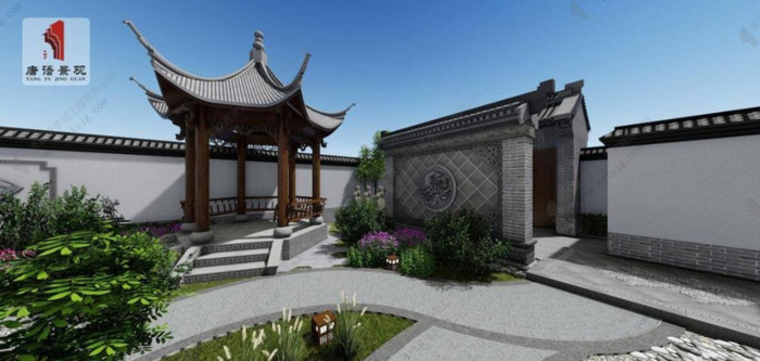 家庭庭院景观设计效果图【中式庭院设计平面图】