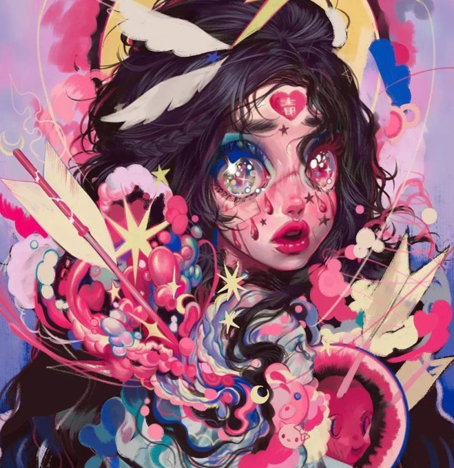 好看头像女生梦幻星空【梦幻星空彩铅画】