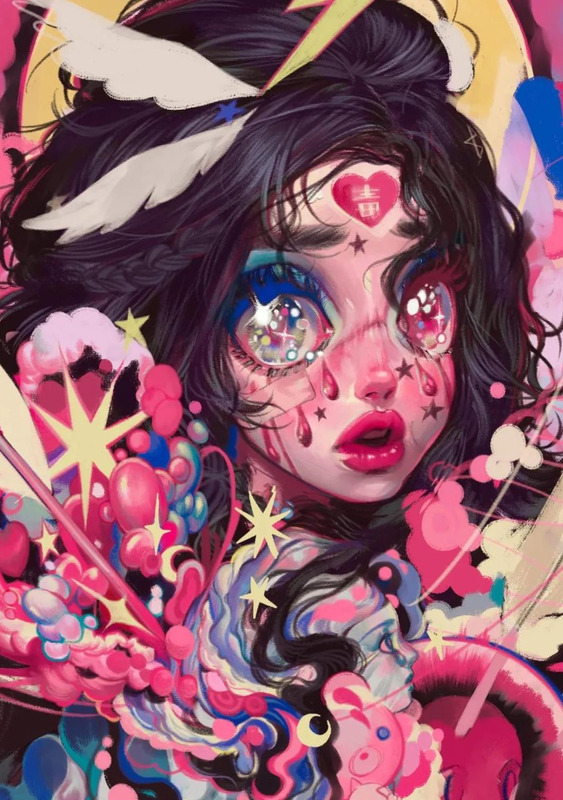 好看头像女生梦幻星空【梦幻星空彩铅画】