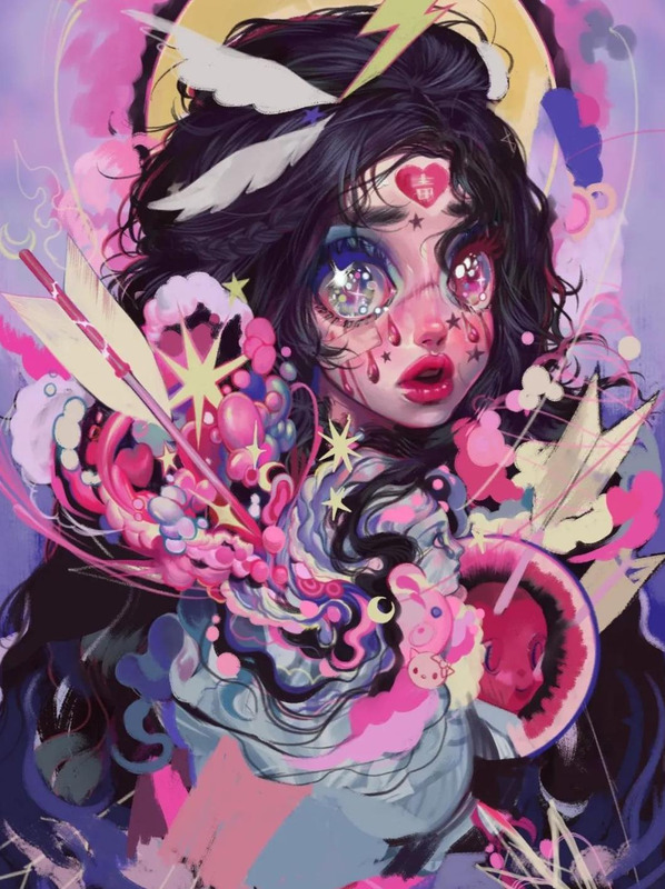 好看头像女生梦幻星空【梦幻星空彩铅画】