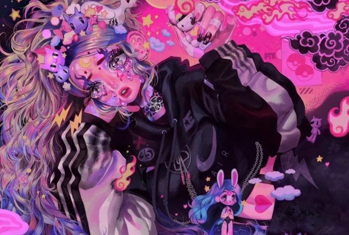 好看头像女生梦幻星空【梦幻星空彩铅画】