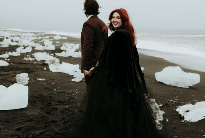 婚纱海景穿黑纱【婚纱海景照特效图】