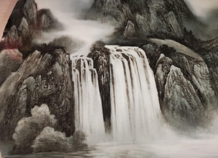 墙面山水大型壁画【墙上山水壁画】