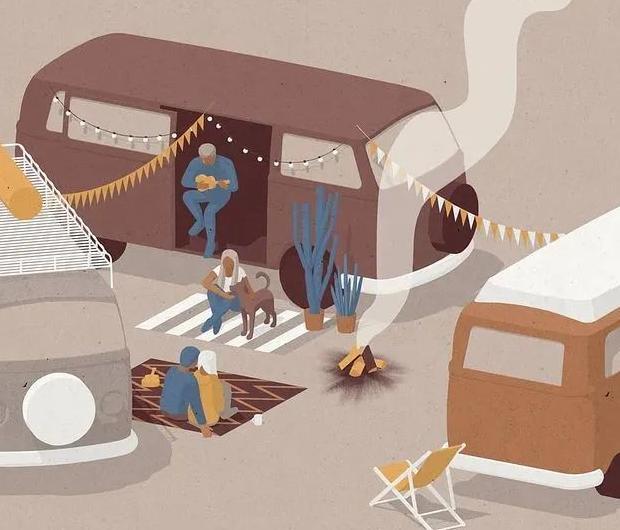 扁平插画特点【扁平插画风景】