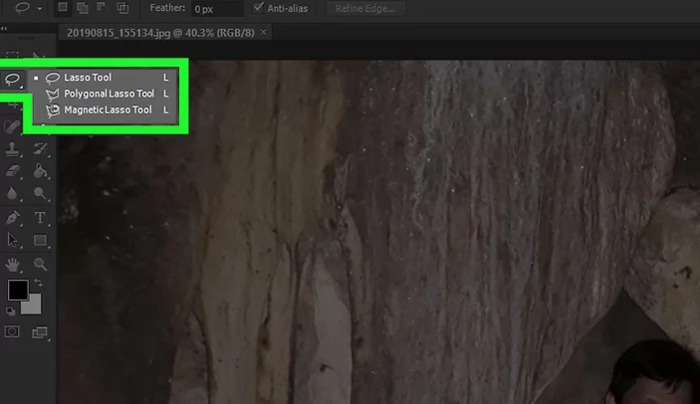 套索工具选中后,怎么去掉多余部分【套索工具怎么后退一步】