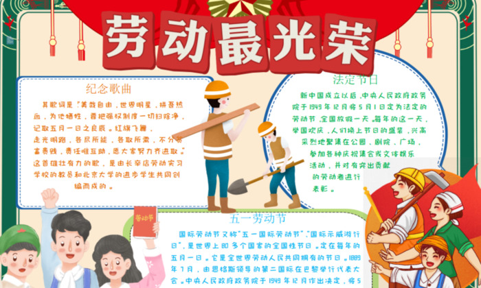 劳动小报简单又漂亮A4【劳动小报内容】