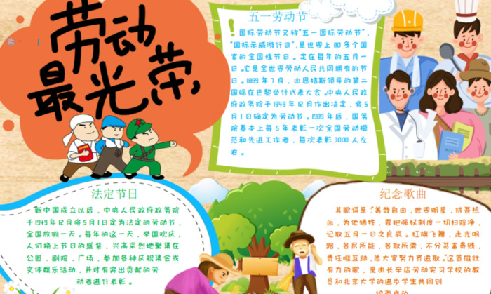 劳动小报简单又漂亮A4【劳动小报内容】