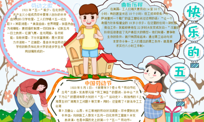 劳动小报简单又漂亮A4【劳动小报内容】