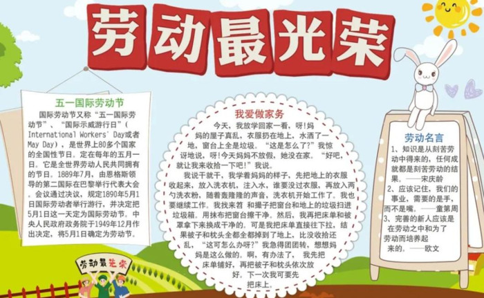 劳动小报简单又漂亮A4【劳动小报内容】