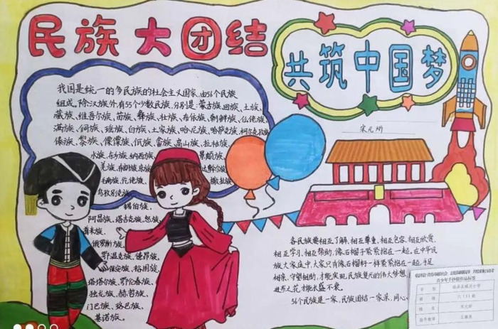 民族团结绘画简单【民族团结绘画简单又好看】
