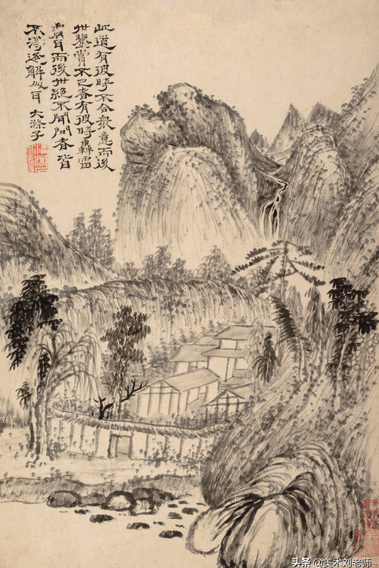 山水画题款大全集锦书法【水墨山水画题款大全】