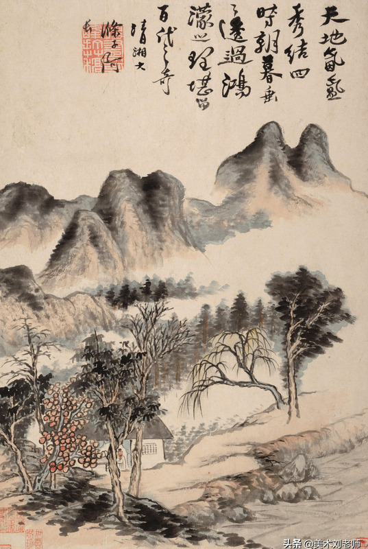 山水画题款大全集锦书法【水墨山水画题款大全】