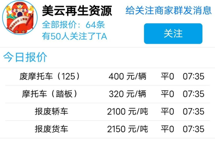 报废车回收价格表2022【成都报废车回收价格表】
