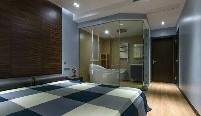 卧室连衣帽间连卫生间效果图【衣帽间卫生间装修效果图大全】