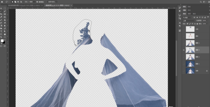 ps透明婚纱抠图步骤【ps怎么用通道抠图婚纱】