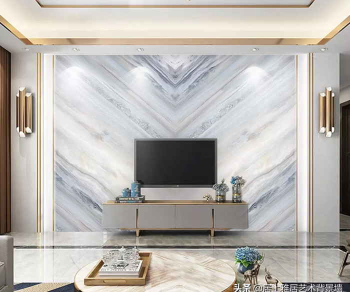 电视墙岩板背景墙大全图片【2022年岩板电视背景墙效果图】