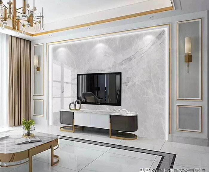 电视墙岩板背景墙大全图片【2022年岩板电视背景墙效果图】