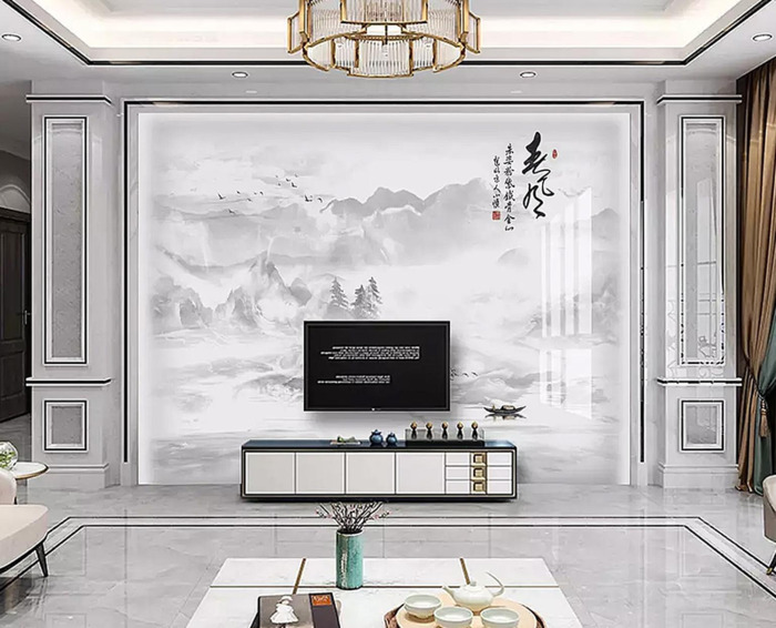 电视墙岩板背景墙大全图片【2022年岩板电视背景墙效果图】