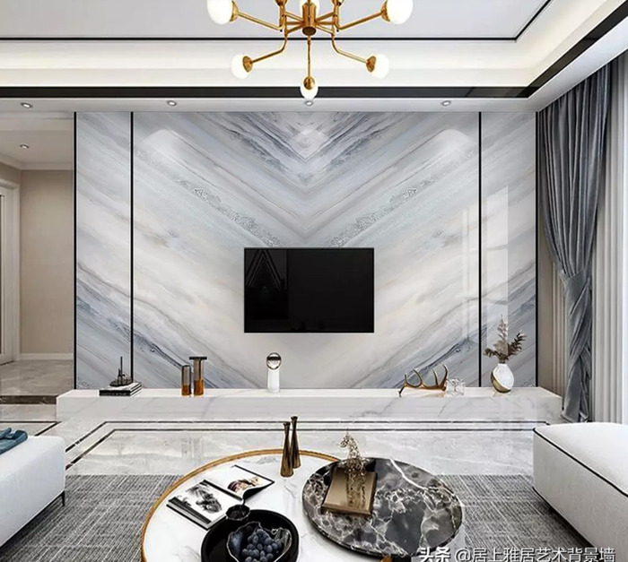 电视墙岩板背景墙大全图片【2022年岩板电视背景墙效果图】