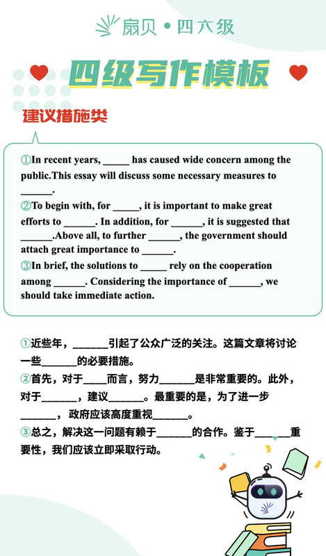 英语四级作文万能套用模板开头【英语四级作文万能套用模板结尾】