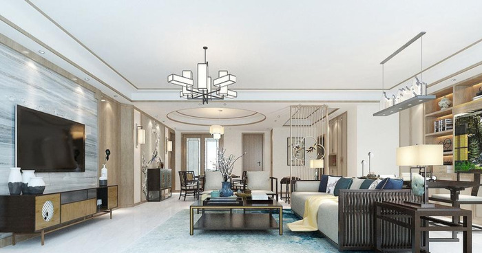 长方形客厅餐厅二合一装修图中式【长方形客厅餐厅二合一装修图 一体】