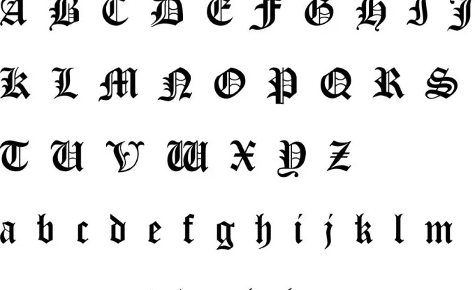 哥特体英文可复制【哥特体英文26个字母写法】