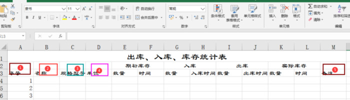 入出库存一目了然的明细表模板【仓库出入库明细表表格】