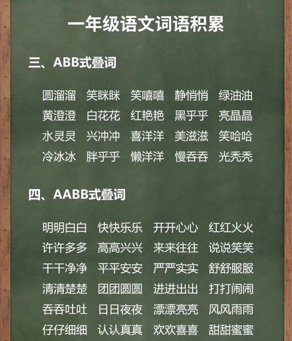 abac叠词大全【ABAC叠词大全一年级】