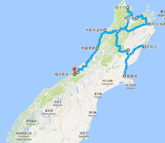 新西兰南岛旅游线路图【新西兰南岛旅游线路推荐】