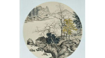 国画小品山水【国画小品山水画圆形】