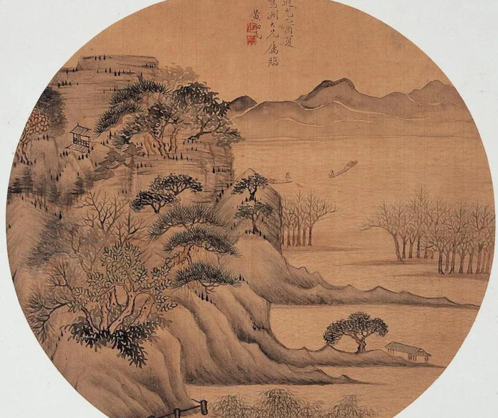 国画小品山水【国画小品山水画圆形】