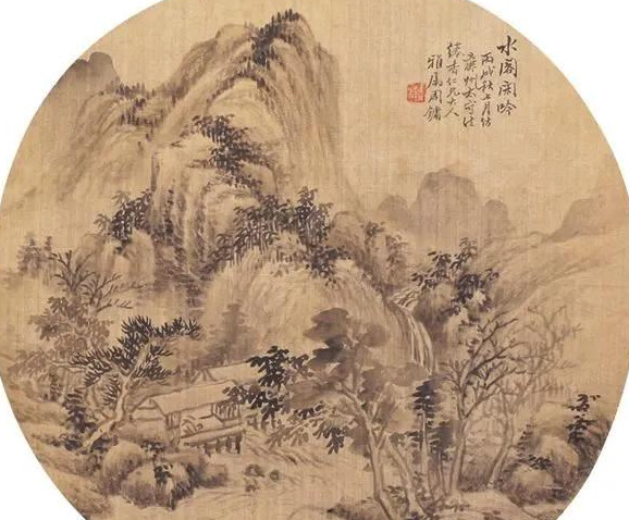 国画小品山水【国画小品山水画圆形】