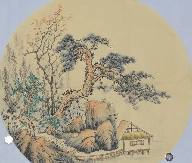 国画小品山水【国画小品山水画圆形】