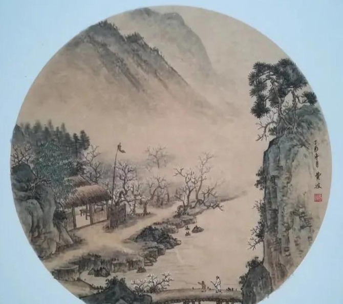 国画小品山水【国画小品山水画圆形】