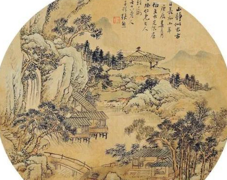 国画小品山水【国画小品山水画圆形】