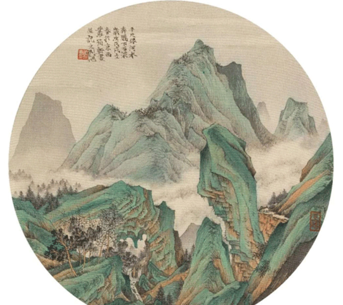 国画小品山水【国画小品山水画圆形】