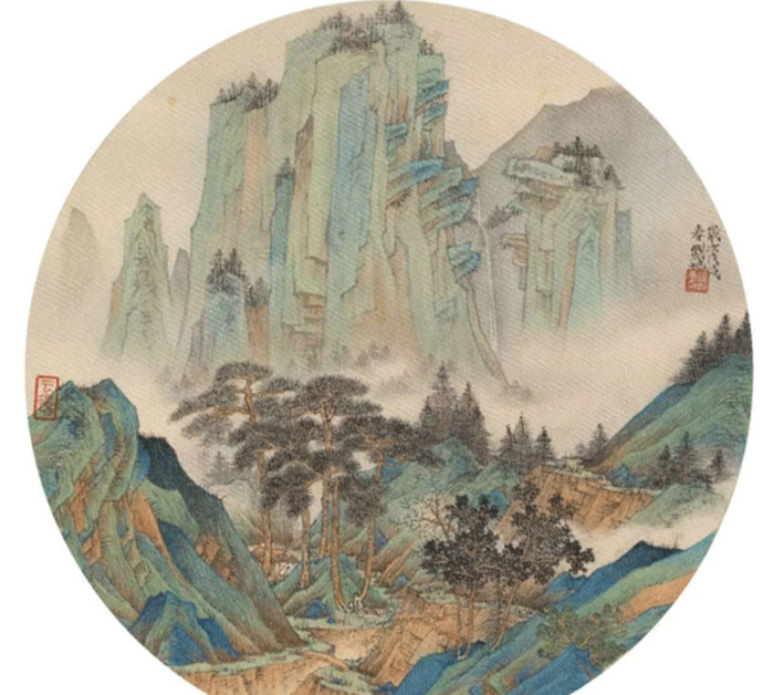 国画小品山水【国画小品山水画圆形】