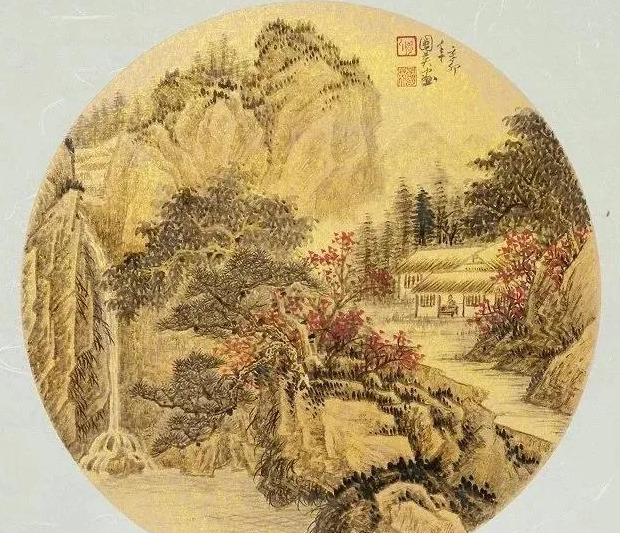 国画小品山水【国画小品山水画圆形】