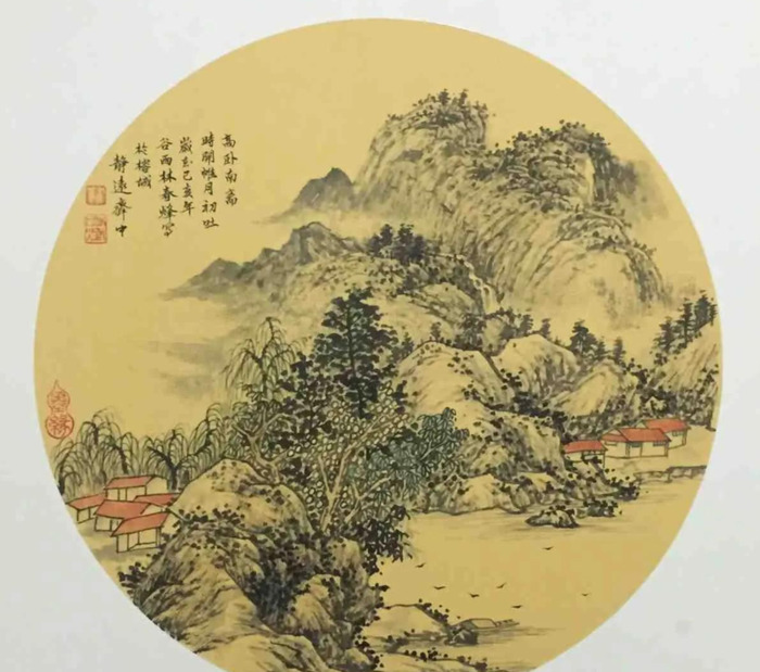 国画小品山水【国画小品山水画圆形】