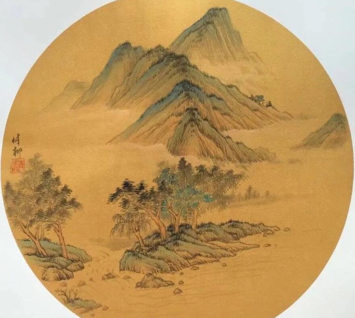 国画小品山水【国画小品山水画圆形】