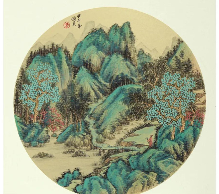 国画小品山水【国画小品山水画圆形】