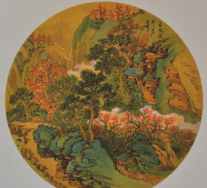 国画小品山水【国画小品山水画圆形】