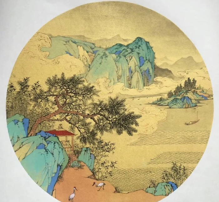 国画小品山水【国画小品山水画圆形】