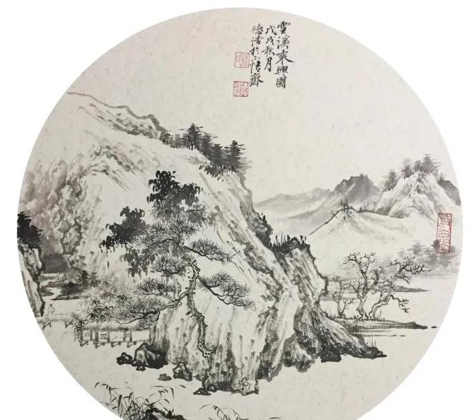 国画小品山水【国画小品山水画圆形】