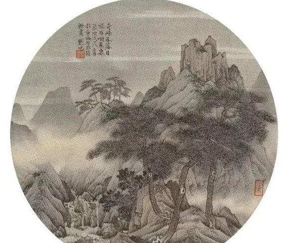 国画小品山水【国画小品山水画圆形】