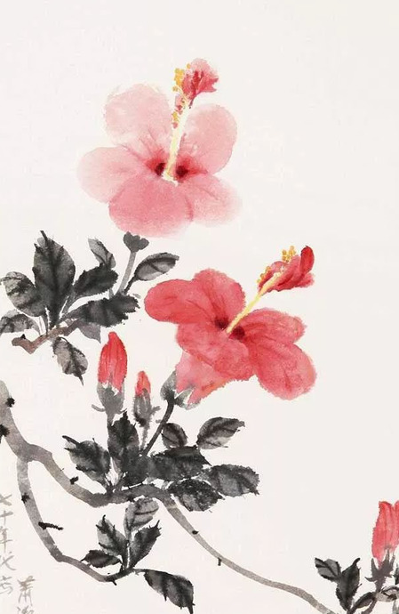 水墨花卉手机壁纸图片
